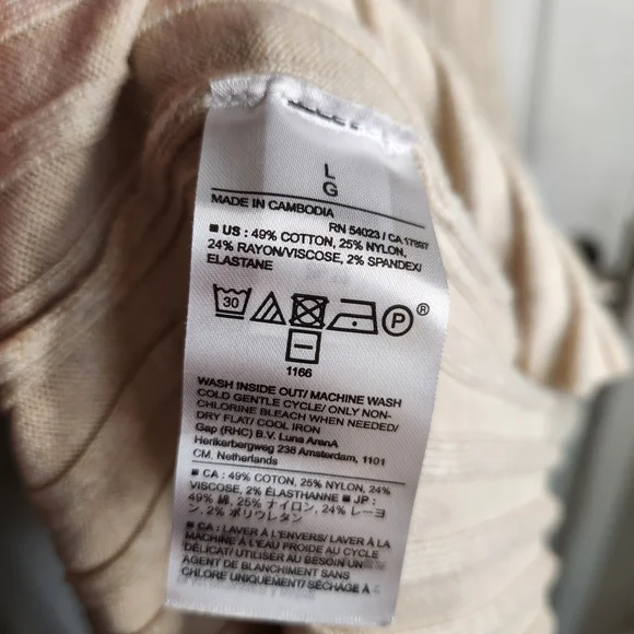 Banana Republic Ribbed Knit Midi Dress Sleeveless Mock Neck Neutral Capsule L - Picture 5 of 5